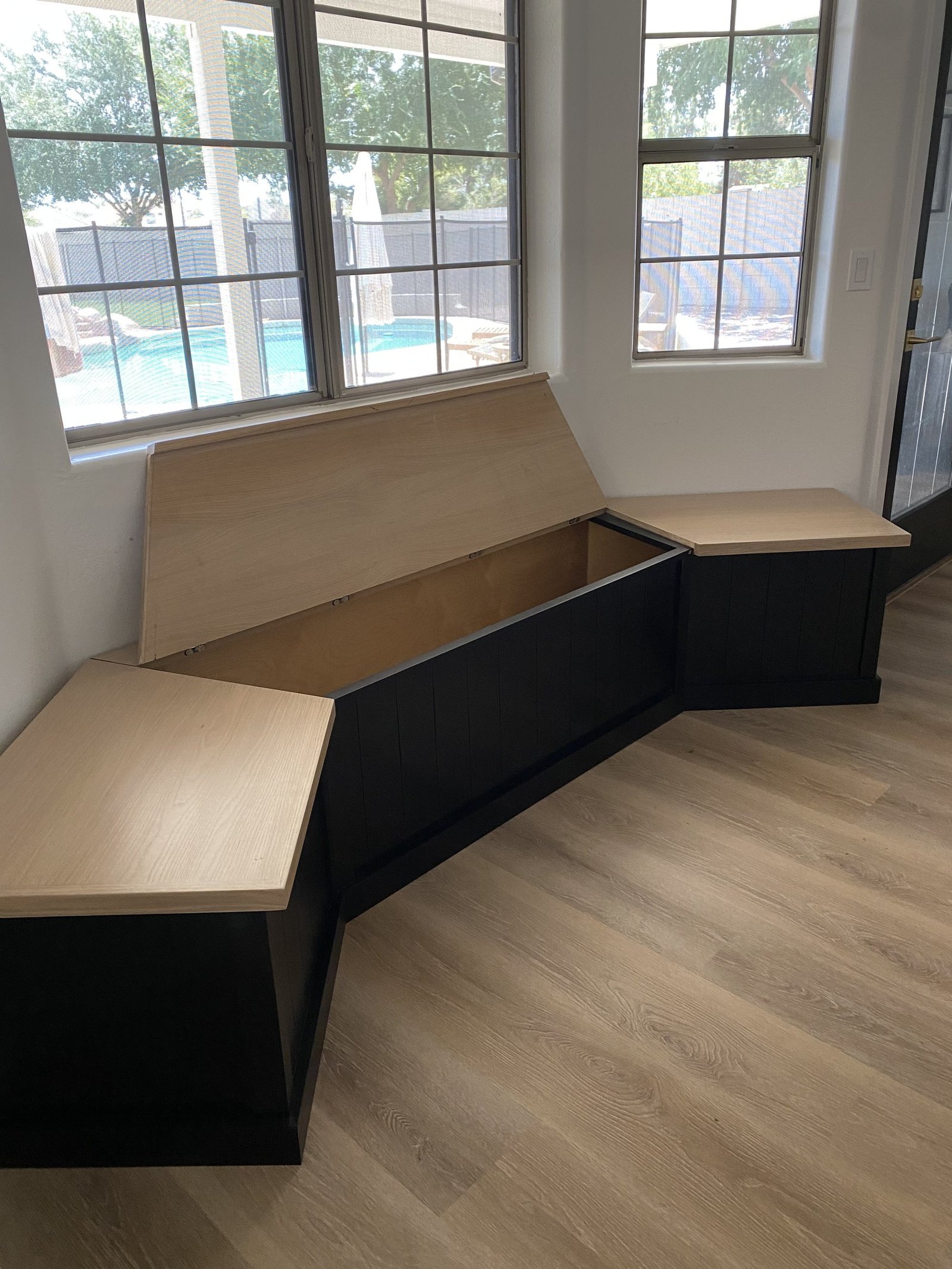 Built-in banquette with storage