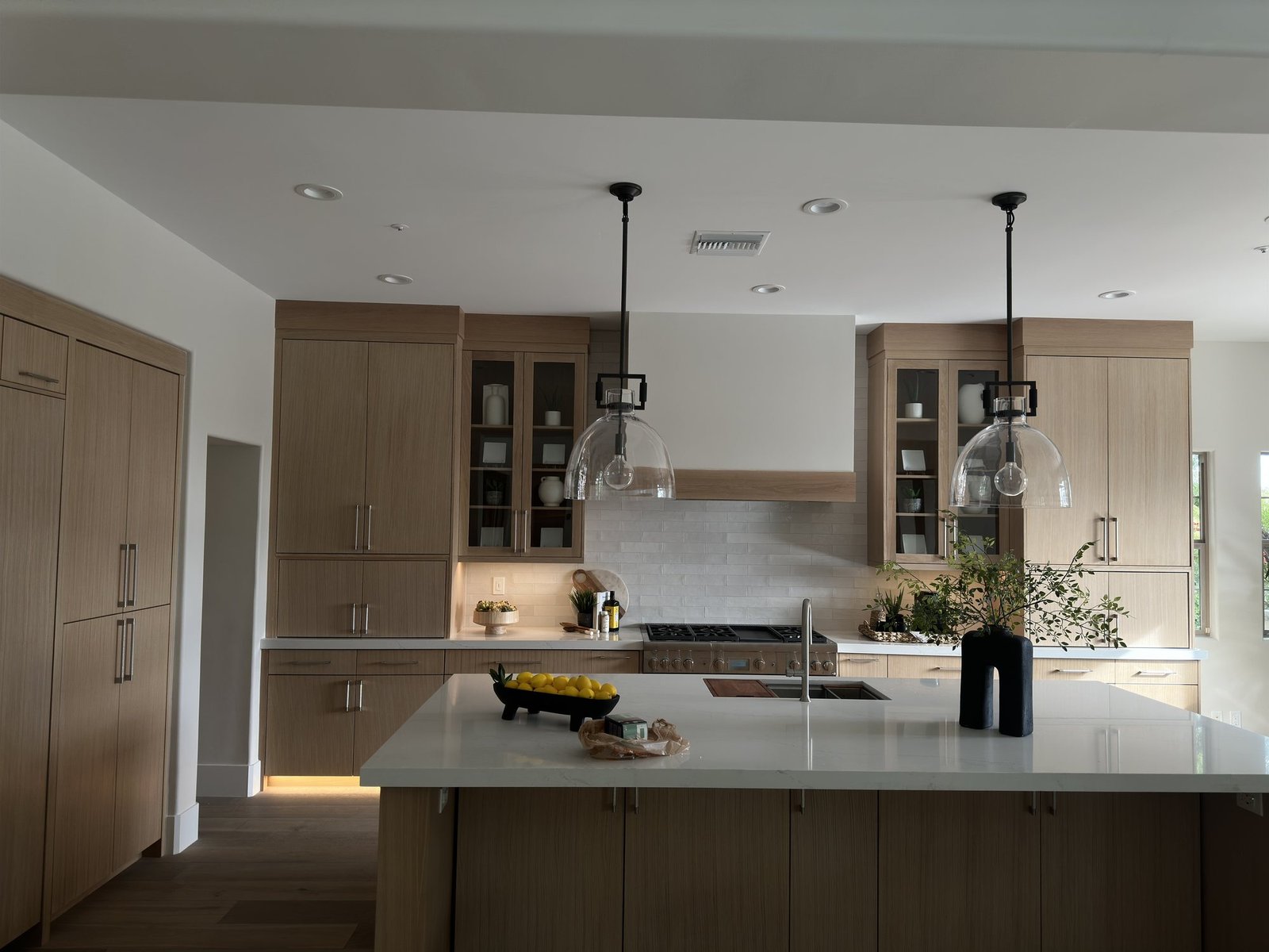 Completed white oak kitchen